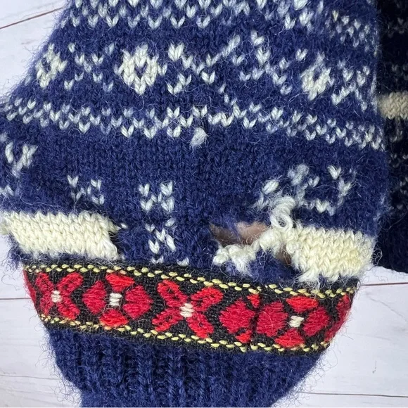 Vintage 60s Norway Fair Isle Wool Cardigan Sweater Small - Picture 10 of 10
